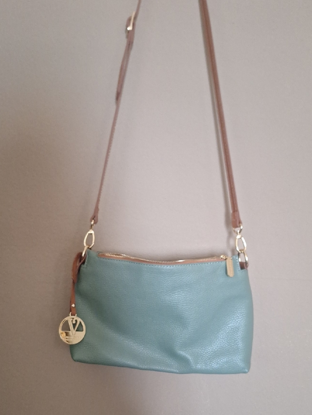 Valentina Italy Pebbled Leather Multi Entrys 12 " W 8" T - Picture 2 of 7